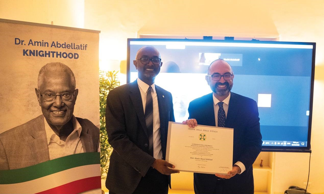 Ahmed Abdellatif of Sudan with Italian Ambassador